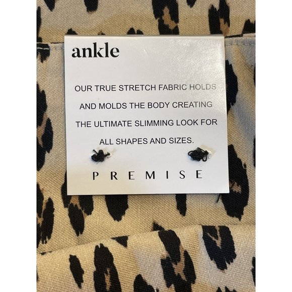 Premise Women Pants Size 3X Pull On Tummy Control Cheetah Print Ankle Hi Rise - Picture 8 of 16